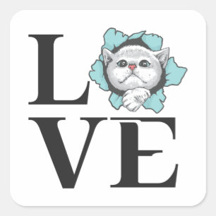 Love Cats Square Sticker