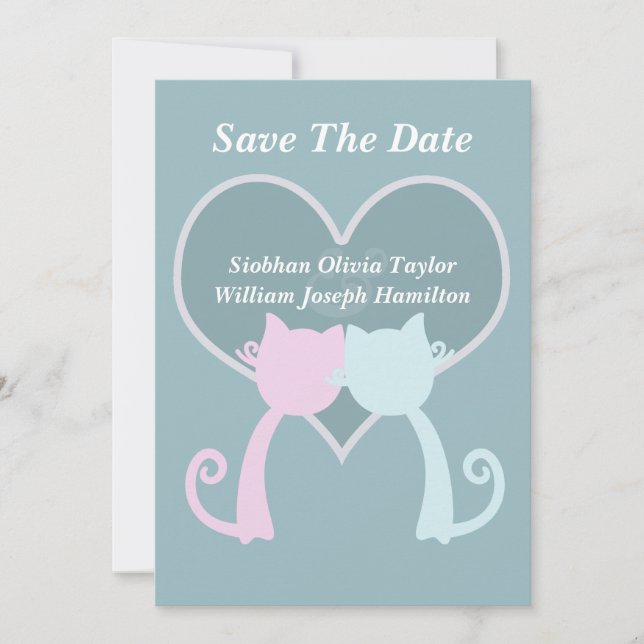 Love Cats Wedding Save The Date (Front)
