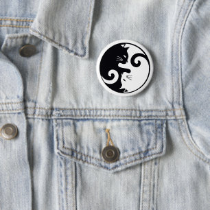 Love Cats Ying Yang 2 Inch Round Button