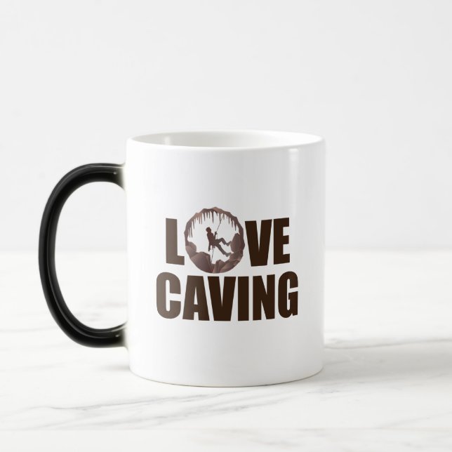Love Caving - Cave Spelunking Speleology Magic Mug (Left)