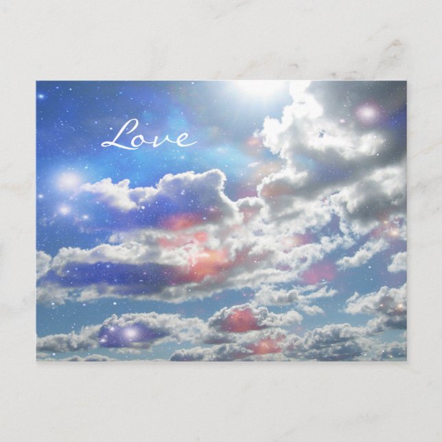 Love Celestial Clouds Postcard (Front)