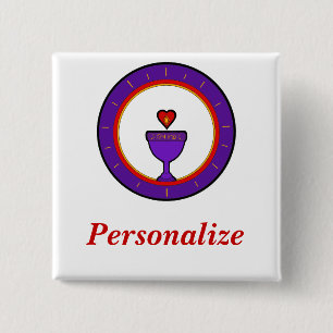 Love Chalice Name Tag 2 Inch Square Button