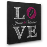 Love Chalkboard Lettre Art Couples Canvas Sign<br><div class="desc">This unique canvas design is printed on Artist Matte Canvas and hand stretched on a 3/4? wooden frame by our very own Paper Blast Team.

Canvas wall art comes ready to hang with a saw tooth hanger. It will make a great Wedding or Anniversary gift!</div>