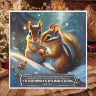Love Charity KJV Bible Woodland Chipmunk Christmas Holiday Card