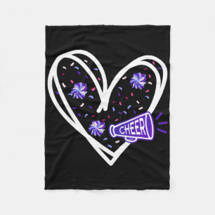 Love Cheer Girl Cheerleading Cheerleader Cheer Pra Fleece Blanket