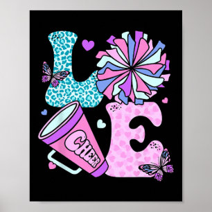 Love Cheer Shirt Cheerleader Cheerleading Teen Gir Poster