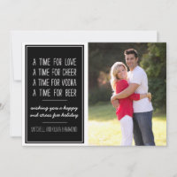 Love Cheer Vodka Beer Humourous Holiday Photo Card