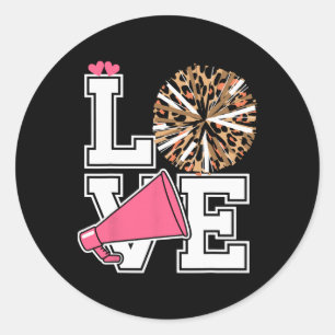 Love Cheerleading Cheerleader Classic Round Sticker