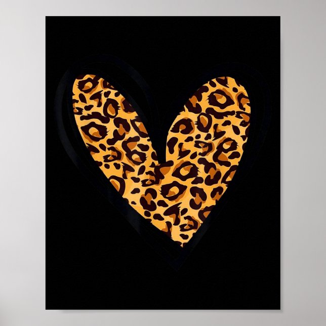 Love Cheetah Leopard Print Heart Valentines Day Gi (Front)