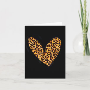 Love Cheetah Leopard Print Heart Valentines Day Gi Card