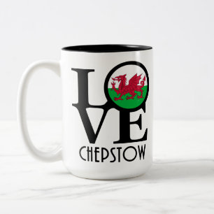 LOVE Chepstow Wales 15oz Two-Tone Coffee Mug