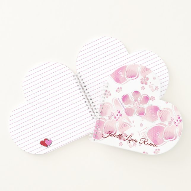 Love Cherry Blossoms Carnet Spiral En Forme Coeur (Intérieur)
