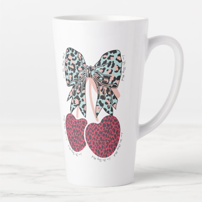 Love cherry much funny fruit latte mug (Right)