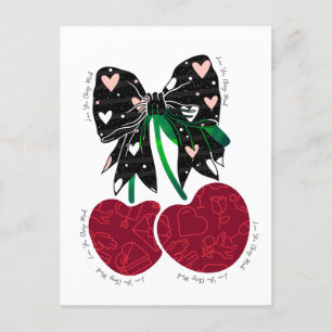 Love cherry much funny fruit postcard