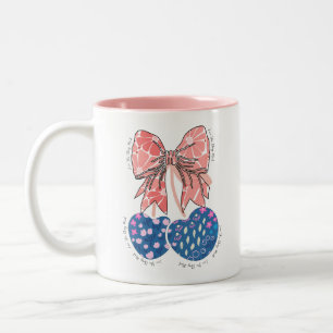 Love cherry much funny fruit Two-Tone coffee mug
