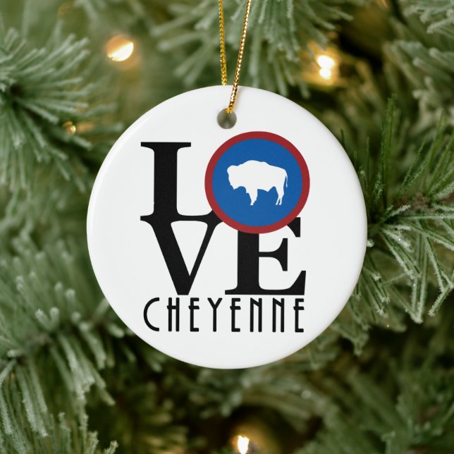 LOVE Cheyenne yoming Ceramic Ornament (Tree)