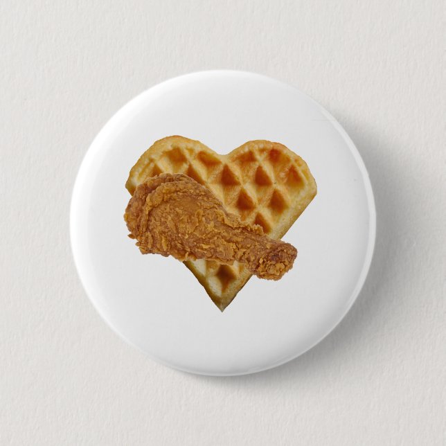 love chicken waffles 2 inch round button (Front)