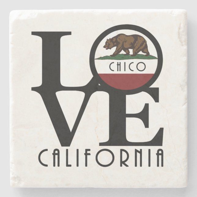 LOVE Chico California Stone Coaster (Front)
