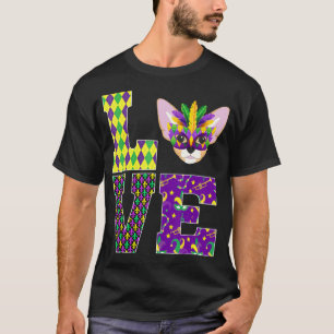 Love Chihuahua Dog Mask Beads Mardi Gras Costume T-Shirt