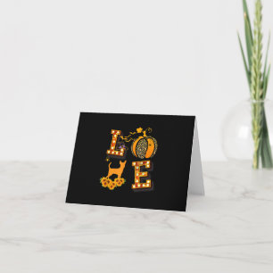 Love Chihuahua Leopard Print Pumpkin Halloween Thank You Card