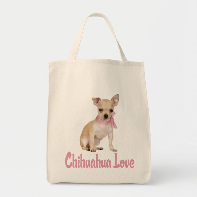 Love Chihuahua Puppy Canvas Sac fourre-tout (Devant)