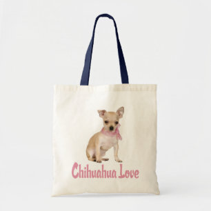 Love Chihuahua Puppy Dog Canvas Tote Bag