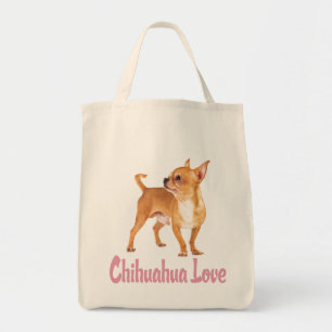 Love Chihuahua Puppy Dog Canvas Tote Bag