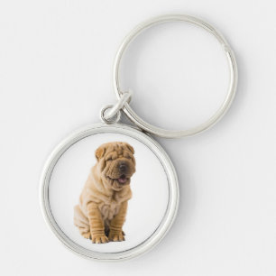 Love Chinese Shar Pei Puppy Dog Keychain