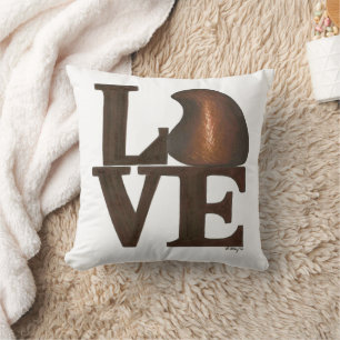 LOVE Chocolate Drop Chocoholic Valentine's Day Throw Pillow