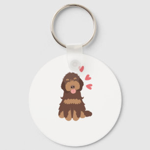Love Chocolate Phantom Cockapoo Cavapoo Dog Keychain