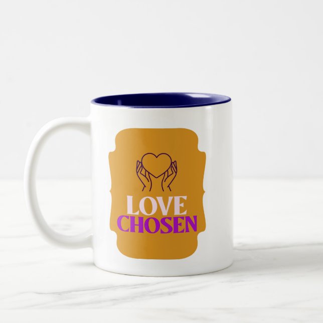Love Chosen Adoptive Mom Two-Tone Coffee Mug (Left)