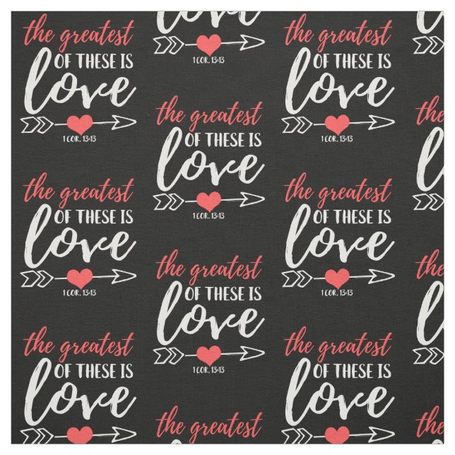 Love Christian Bible Verse Positive Inspirational Fabric (Swatch)