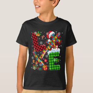 Love Christmas Autism Awareness Santa Puzzle Piece T-Shirt