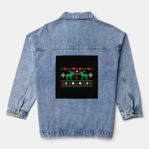 Love Christmas Ugly Denim Jacket