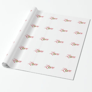 Love Christmas Wreath Holiday Xmas Design Wrapping Paper
