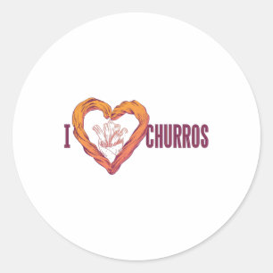 Love churros classic round sticker
