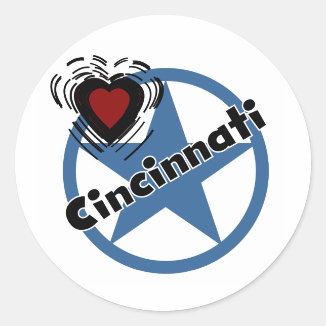 Love Cincinnati Classic Round Sticker (Front)