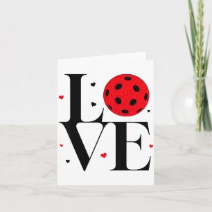 Love Ckleball Valentines Day Cute Red Heart Card