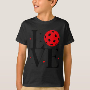 Love Ckleball Valentines Day Cute Red Heart T-Shirt