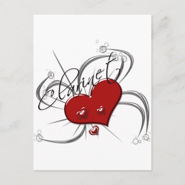 Love Clarinet Postcard (Front)