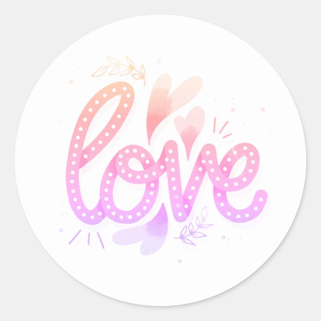 Love  classic round sticker (Front)