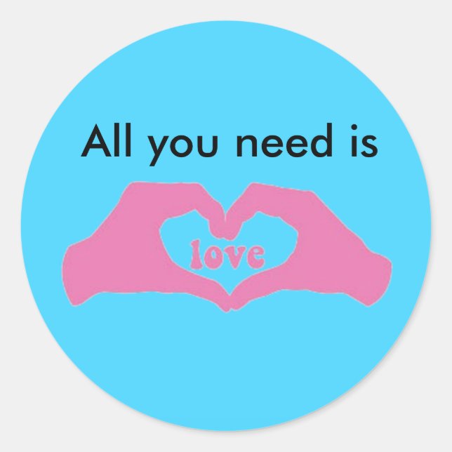 Love Classic Round Sticker (Front)