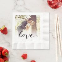 Love Classic Script Chic Calligraphy Photo Wedding