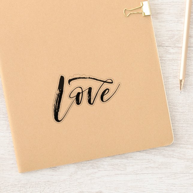 Love Clear Vinyl Custom Cut Sticker (Notebook)