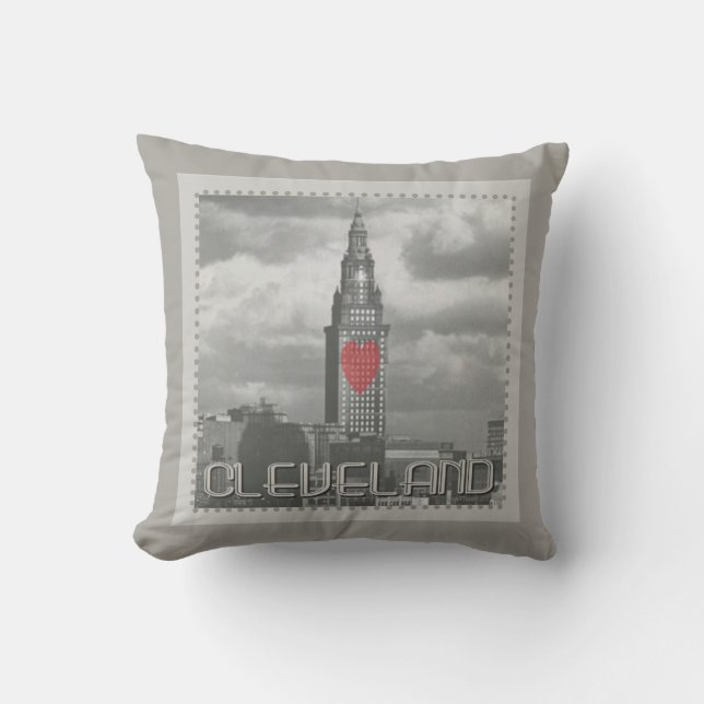 love CLEVELAND Throw Pillow (Front)
