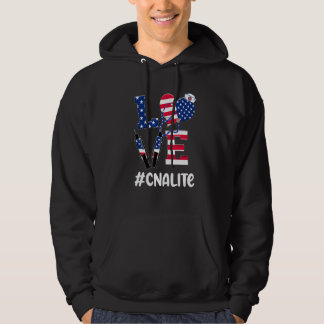 Love Cna Life Nurse 4th Of July American Flag Patr Hoodie