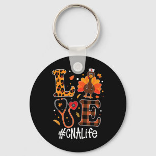 Love CNA Life Turkey Funny Nursing Thanksgiving Da Keychain