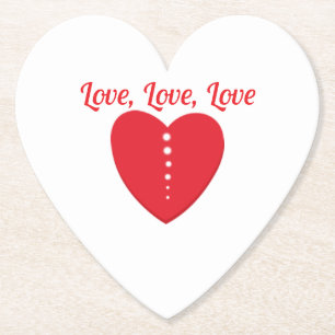 Love Coaster Red Heart & Dots