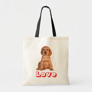 Love Cocker Spaniel Puppy Dog Canvas Tote Bag