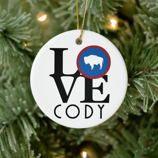 LOVE Cody Wyoming Ceramic Ornament (Tree)